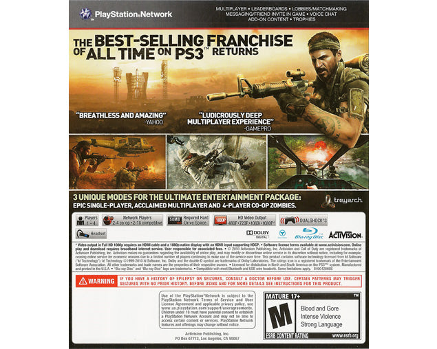 Call of Duty black ops, ghost, Advanced warfare, Modern Warfare 3 PS3